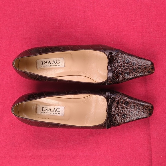 Isaac Mizrahi Crocodile Pattern Leather Pumps, Made In Italy, Vintage? - Picture 2 of 16